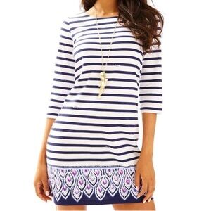 Women’s Lilly Pulitzer Cotton Bay Dress in Serene Stripe Size Small